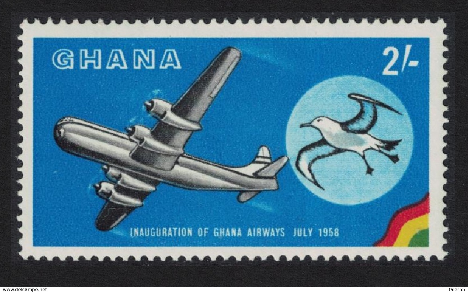 Ghana Boeing Stratocruiser Yellow-nosed Albatross Bird 1958 MNH SG#195 MI#30 Sc#34 - Ghana (1957-...)