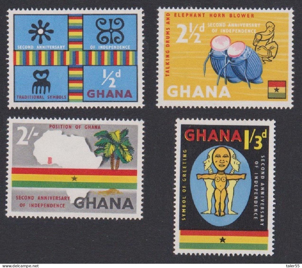 Ghana Independence 4v 1959 MNH SG#207-210 Sc#42-45 - Ghana (1957-...)