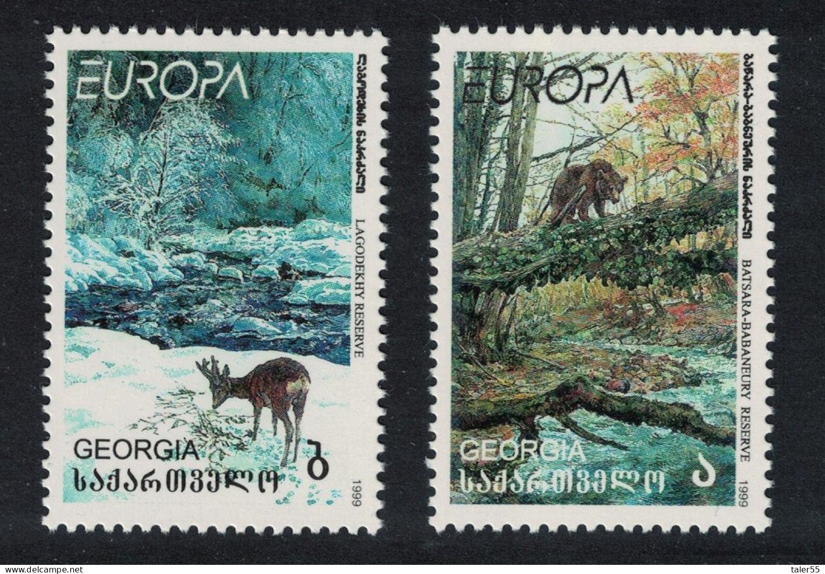 Georgia Brown Bear Chamois Animals National Parks Europa CEPT 2v 1999 MNH SG#299-300 - Georgien