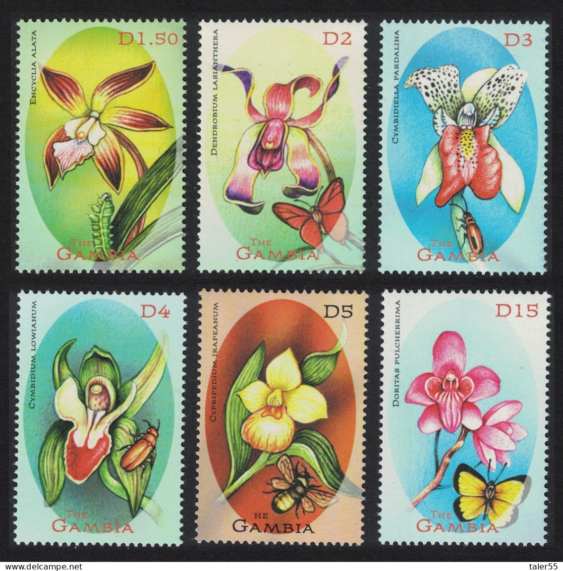 Gambia Orchids 6v 2001 MNH SG#3966=3989 - Gambia (1965-...)