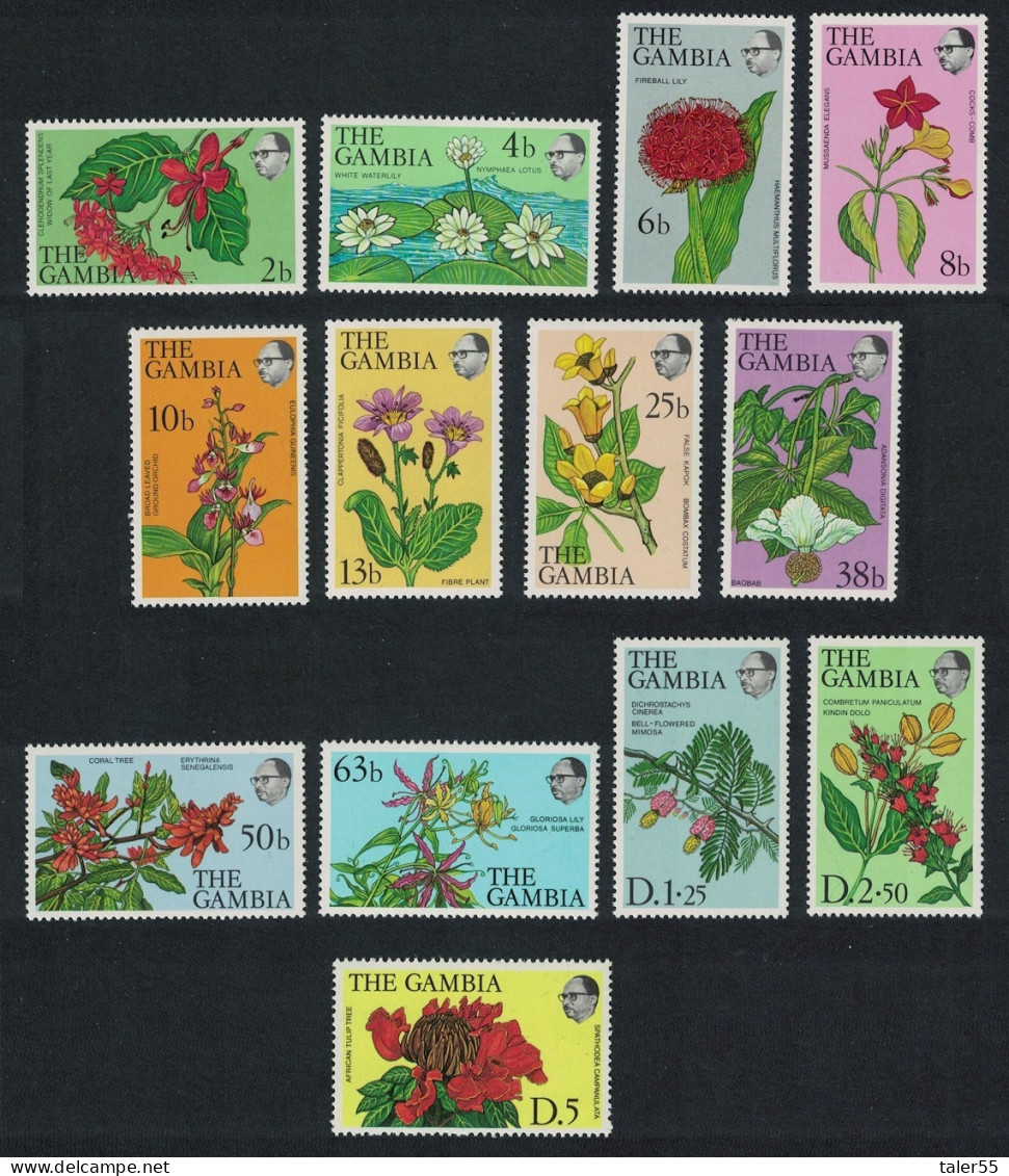 Gambia Flowers And Shrubs 13v 1977 MNH SG#371-383 MI#345-357 - Gambie (1965-...)