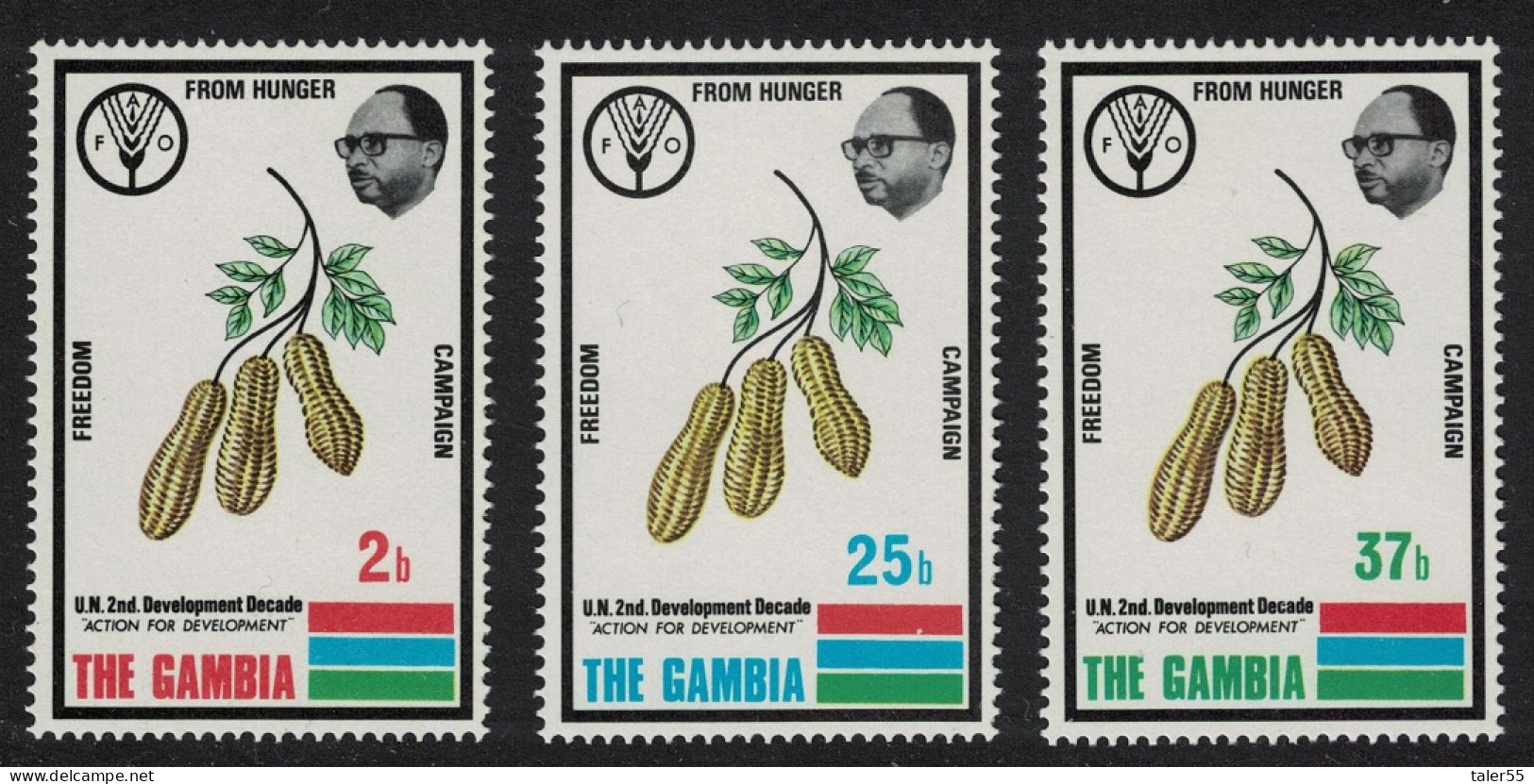 Gambia Freedom From Hunger Campaign 3v 1973 MNH SG#298-300 - Gambie (1965-...)