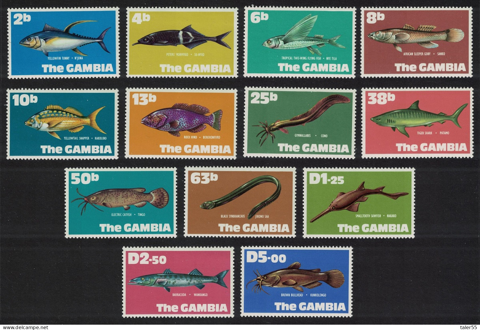 Gambia Fish 13v 1971 MNH SG#271-283 - Gambia (1965-...)