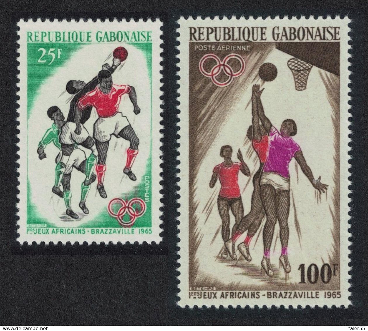 Gabon Basketball First African Games Brazzaville 2v 1965 MNH SG#238-239 - Gabon