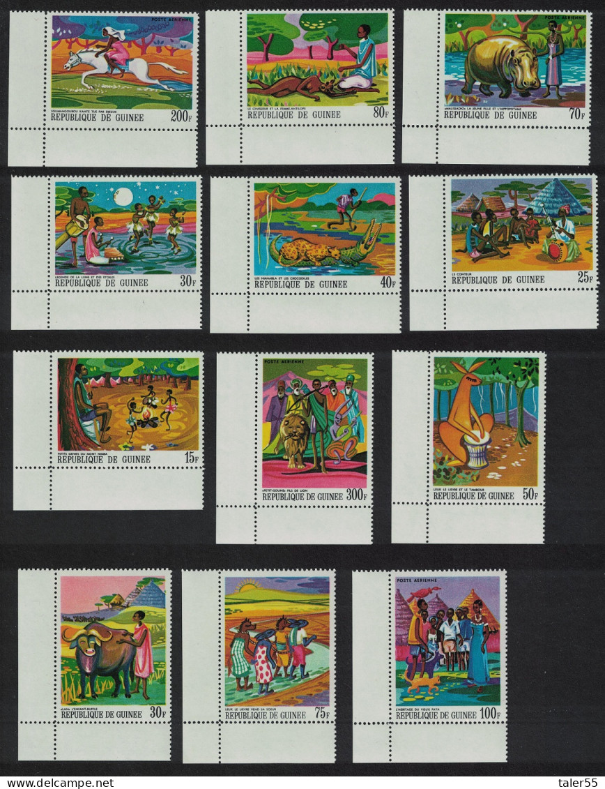 Guinea Paintings Of African Legends 12v Matching Corners 1968 MNH SG#644-656 MI#480A-492A Sc#504-511+C101-C104 - Guinea (1958-...)