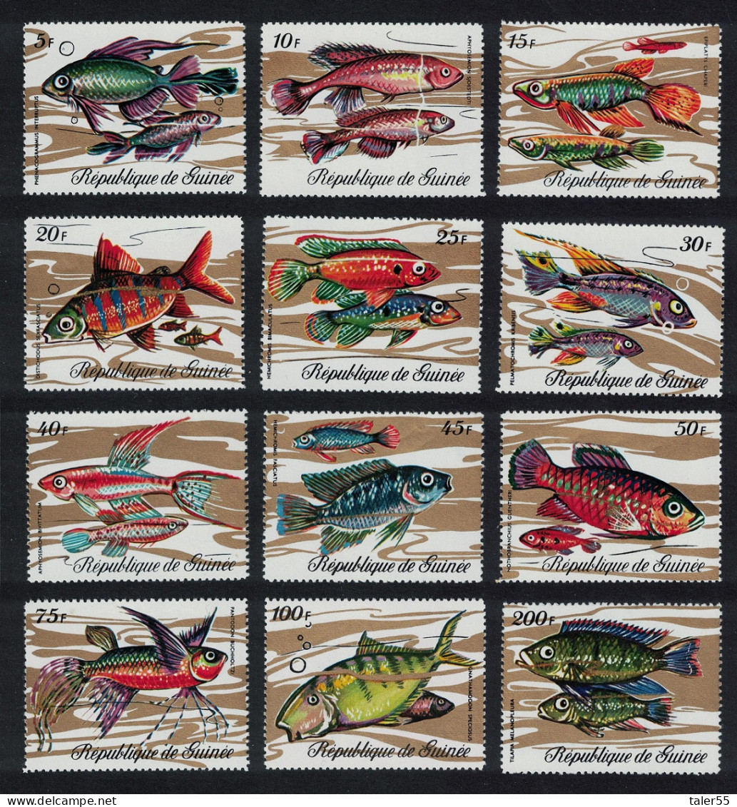 Guinea Fish 12v 1971 MNH SG#729-740 MI#571-582A Sc#570-581 - Guinea (1958-...)