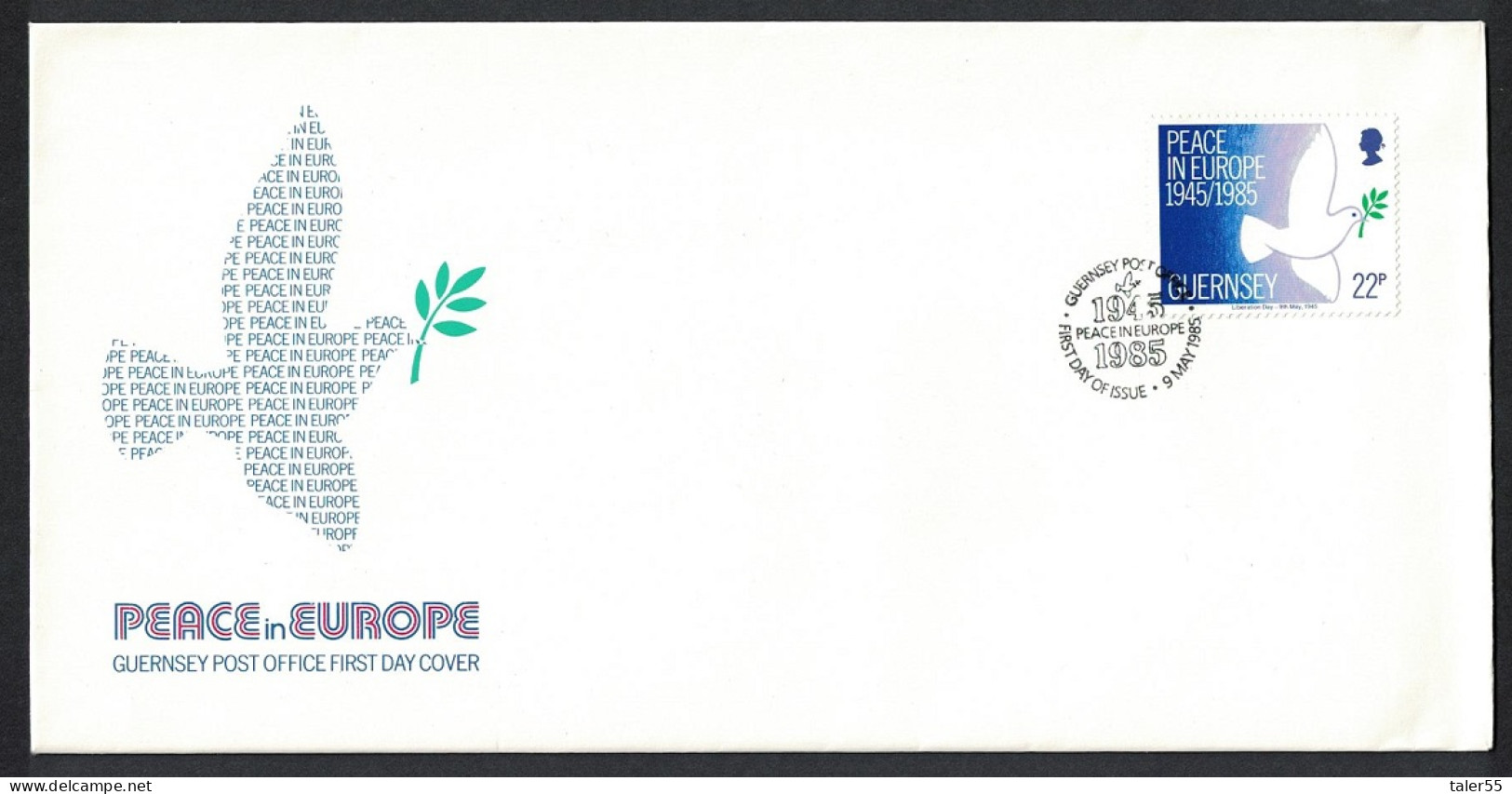 Guernsey Birds 40th Anniversary Of Peace In Europe FDC 1985 SG#337 - Guernesey