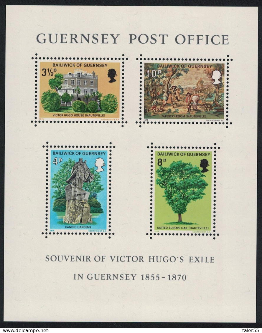 Guernsey Victor Hugo's Exile In Guernsey MS 1975 MNH SG#MS130 Sc#126a - Guernesey
