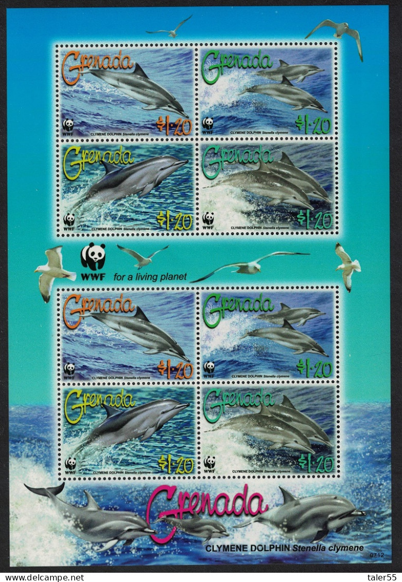 Grenada WWF Clymene Dolphin MS 2007 MNH SG#MS5292 MI#5925-5928 Sc#3654a-d - Grenada (1974-...)