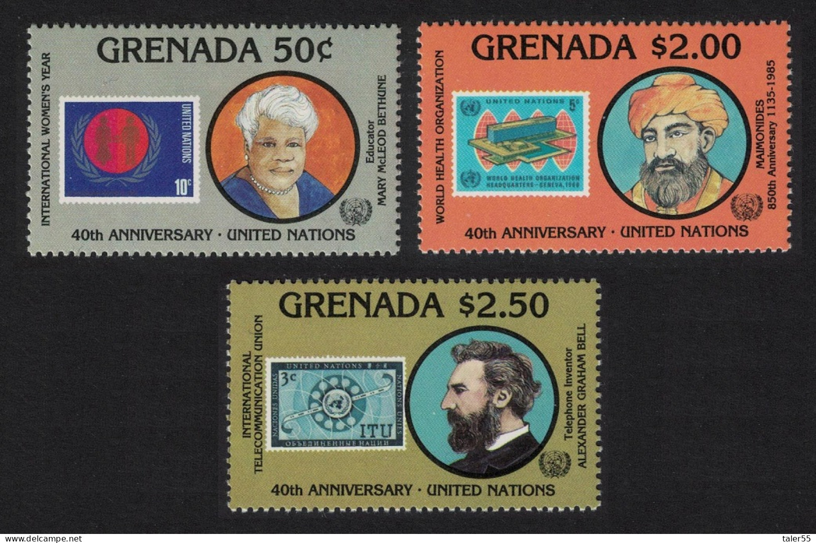 Grenada United Nations New York Stamps 3v 1985 MNH SG#1466-1468 - Grenada (1974-...)