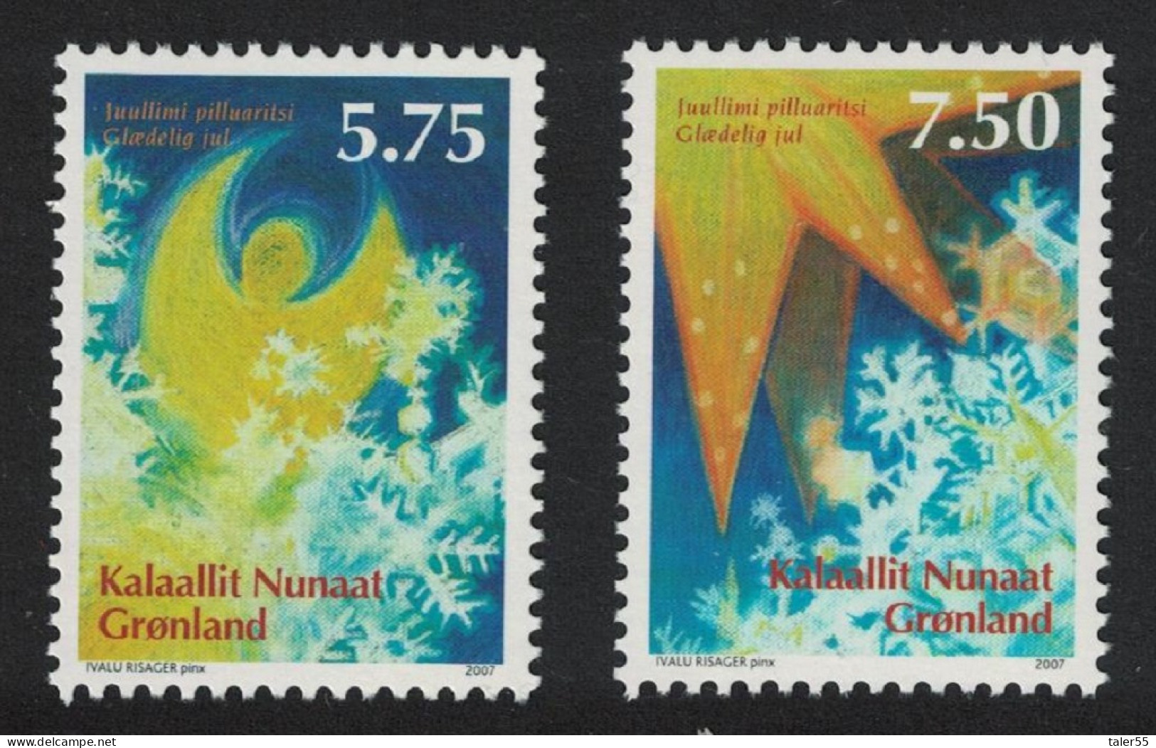 Greenland Christmas Normal Gum 2v 2007 MNH SG#538-539 - Unused Stamps