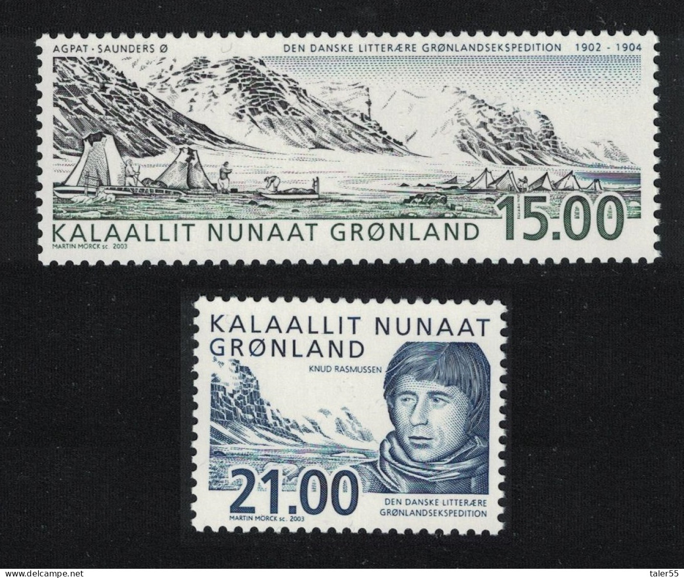 Greenland Danish Literary Expedition To Greenland 2v 2003 MNH SG#425-426 MI#396-397 Sc#407-408 - Unused Stamps
