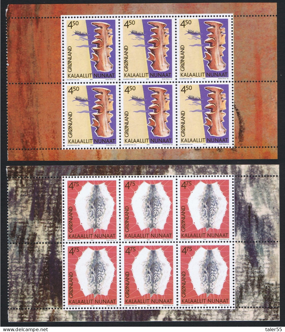Greenland Cultural Heritage 1st Series 2 Booklet Panes 2000 MNH SG#382-383 MI#356-357 Sc#376a+377a - Nuovi