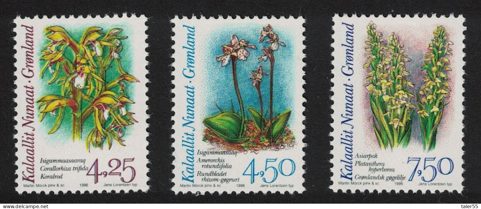 Greenland Arctic Orchids Flowers 3v 1996 MNH SG#293-295 - Neufs