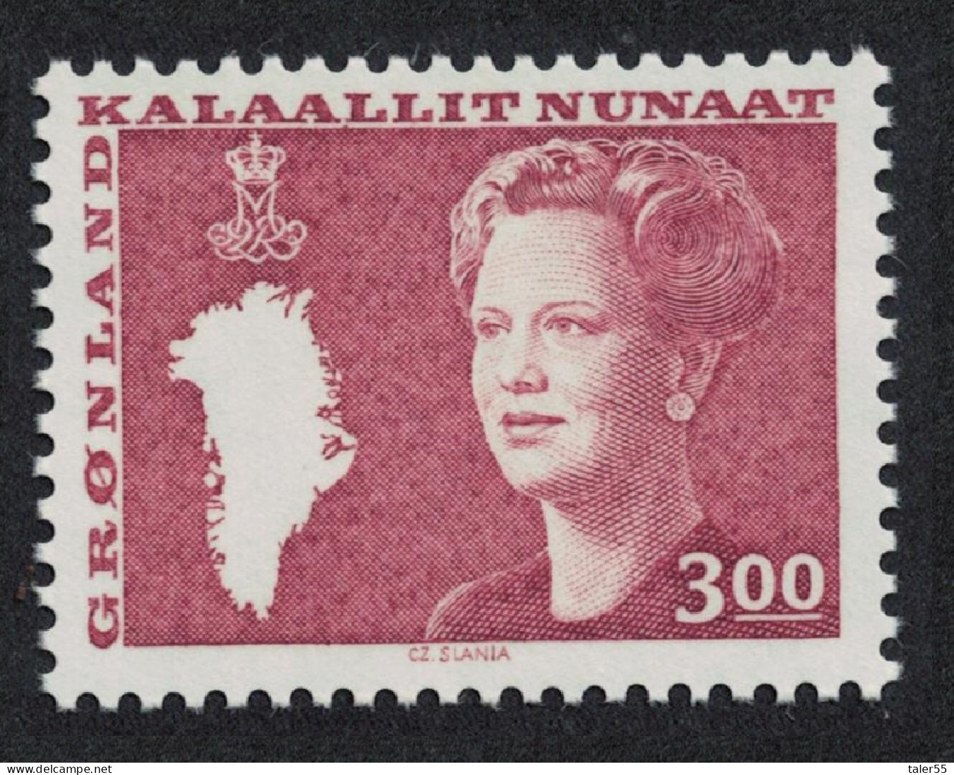 Greenland Queen Margrethe And Map Of Greenland 3k 1988 MNH SG#122 MI#179 - Unused Stamps