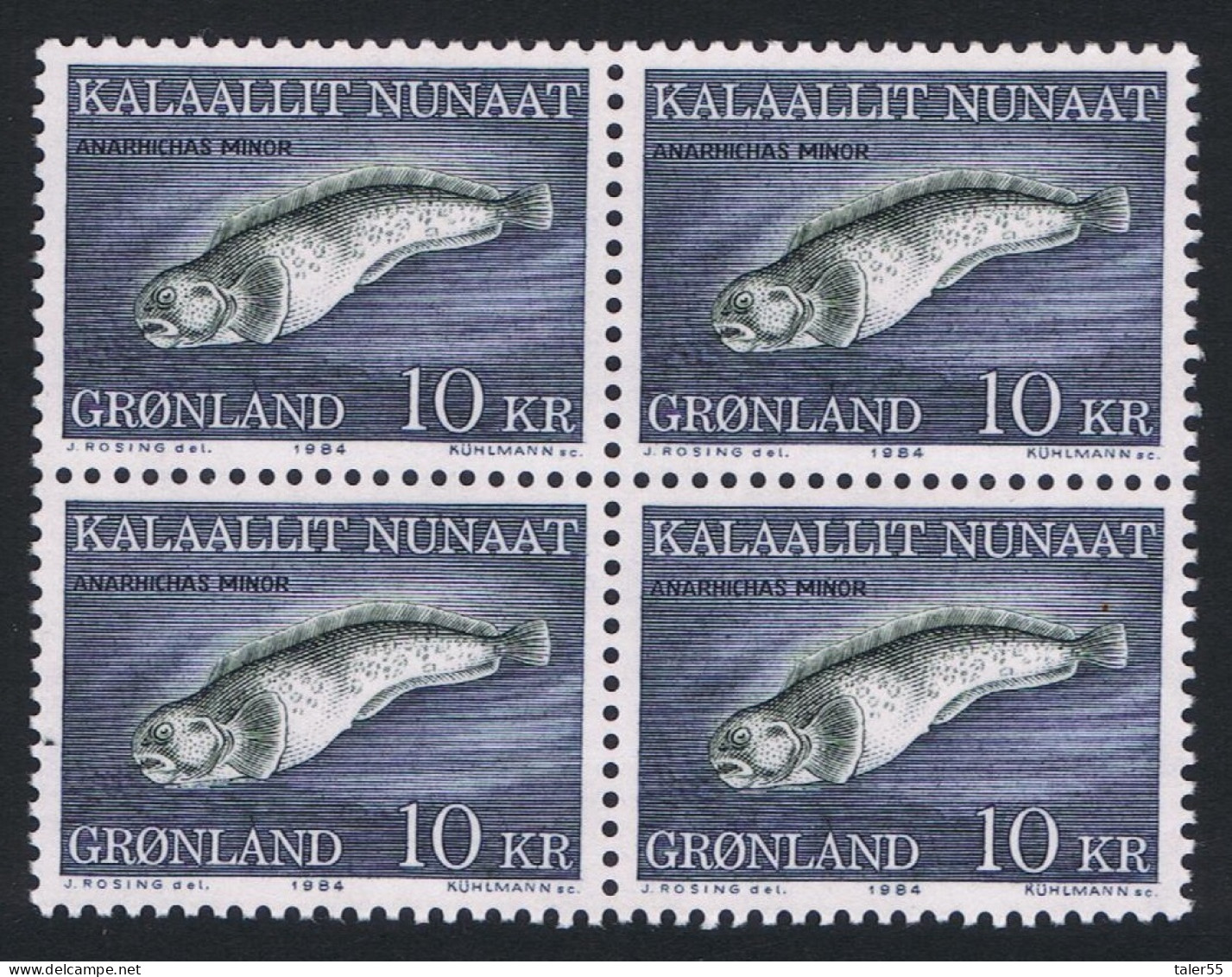 Greenland Fish Spotted Wolffish 10Kr Block 2*2 1984 MNH SG#151 MI#154 Sc#137 - Neufs