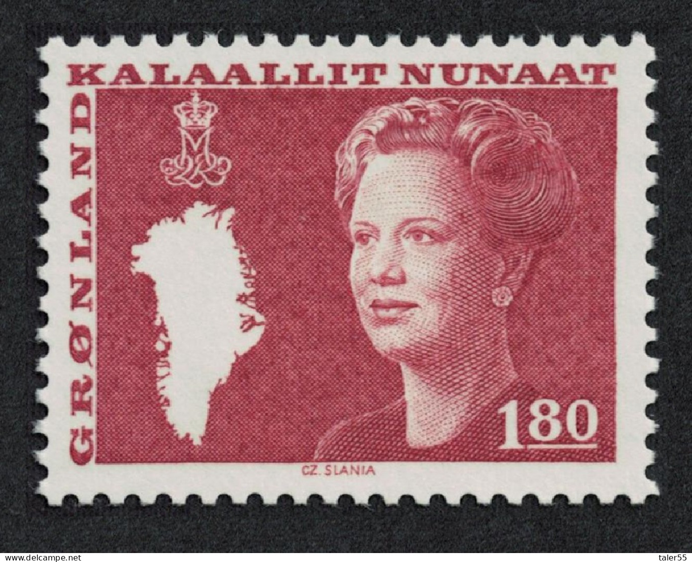 Greenland Queen Margrethe And Map Of Greenland 1k.80 1982 MNH SG#118 MI#135 - Neufs