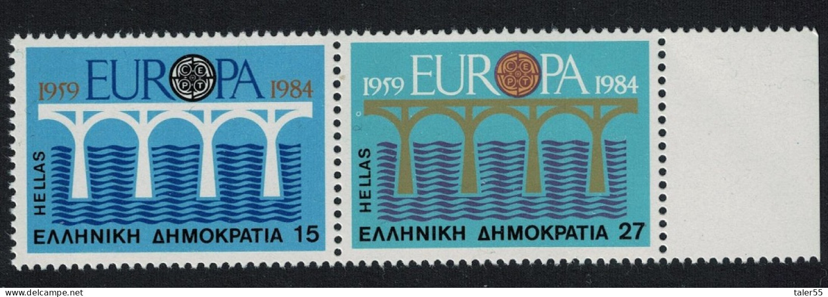 Greece Europa 25th Anniversary Of CEPT 2v Pair 1984 MNH SG#1656-1657 MI#1555-1556 - Ungebraucht