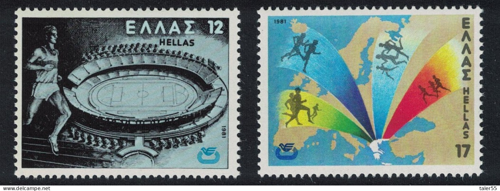 Greece European Athletic Championships Sport 2v 1981 MNH SG#1550-1551 MI#1447-1448 - Ungebraucht
