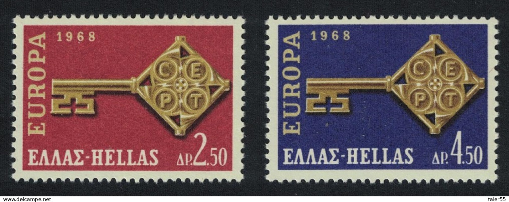 Greece Key With CEPT In Handle Europa 2v 1968 MNH SG#1076-1077 MI#974-975 Sc#916-917 - Unused Stamps