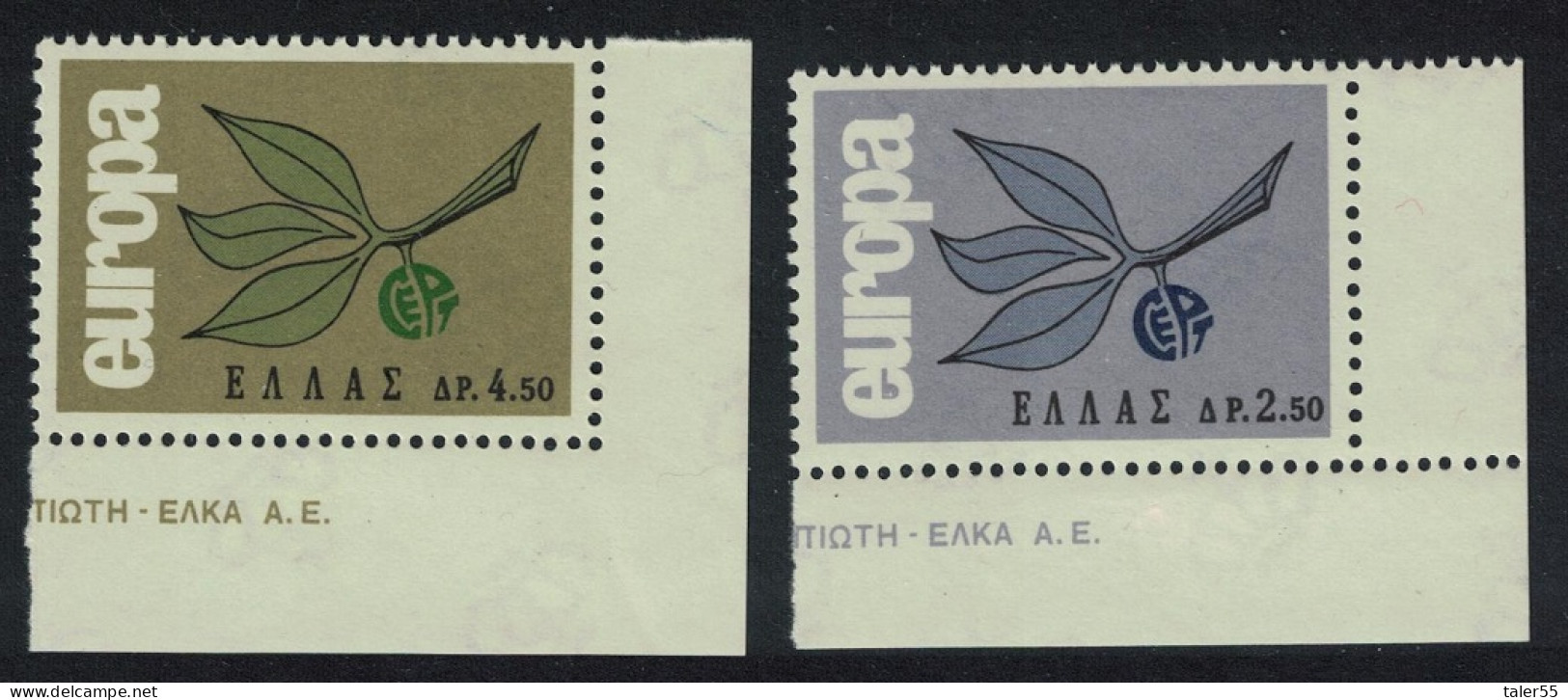 Greece Europa 2v Corners 1965 MNH SG#992-993 MI#890-891 Sc#833-834 - Unused Stamps