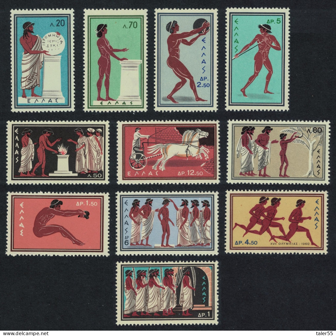 Greece Olympic Games 11v 1960 MNH SG#837-847 MI#734-744 - Unused Stamps