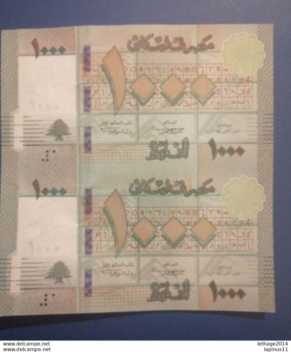 Liban Lebanon 2 Billets 1000 Livres UNCUT RARE 2016 SPECIAL ISSUE AND NUMBER - Jemen