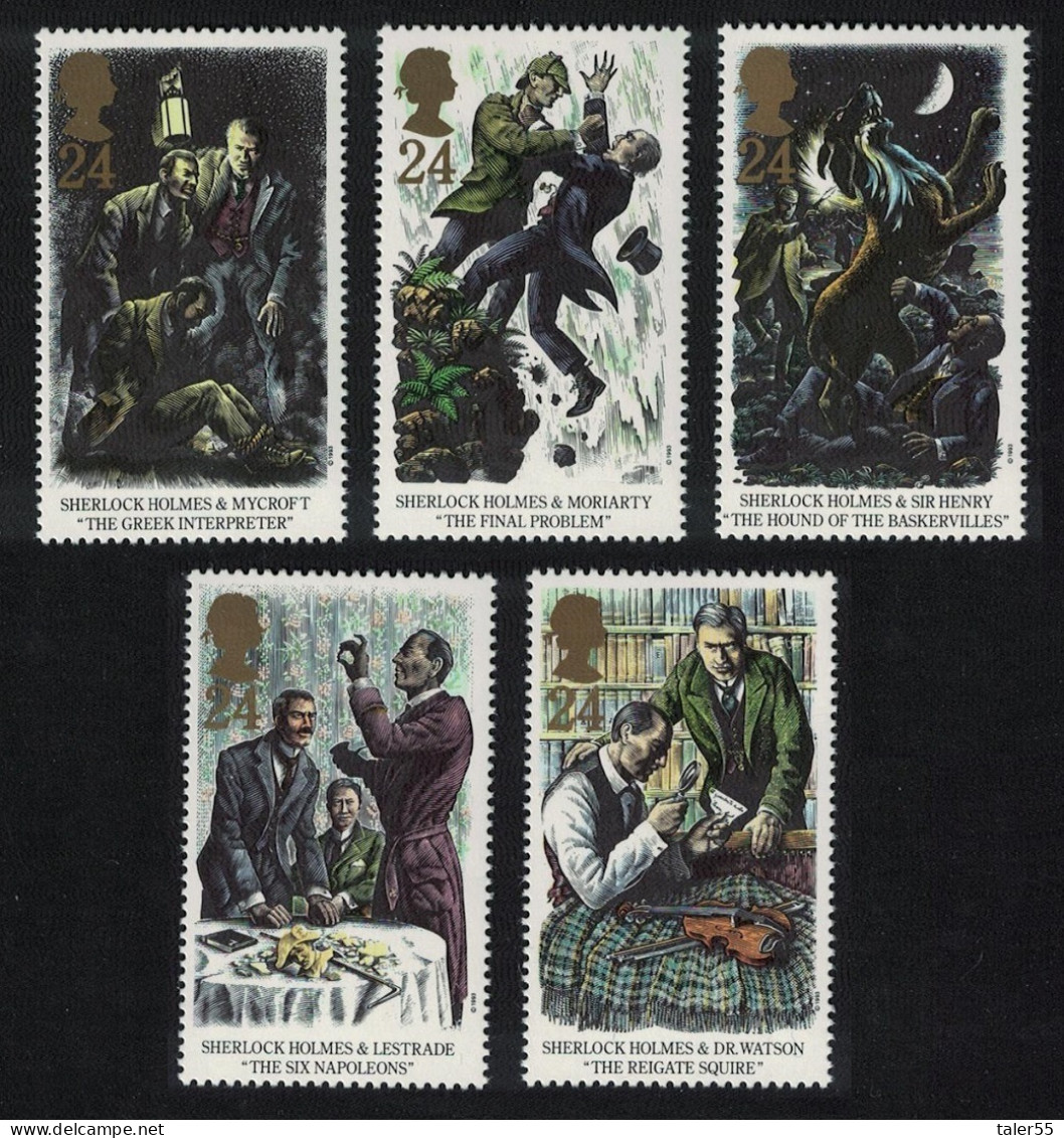 Great Britain Sherlock Holmes 5v 1993 MNH SG#1784-1788 - Unused Stamps