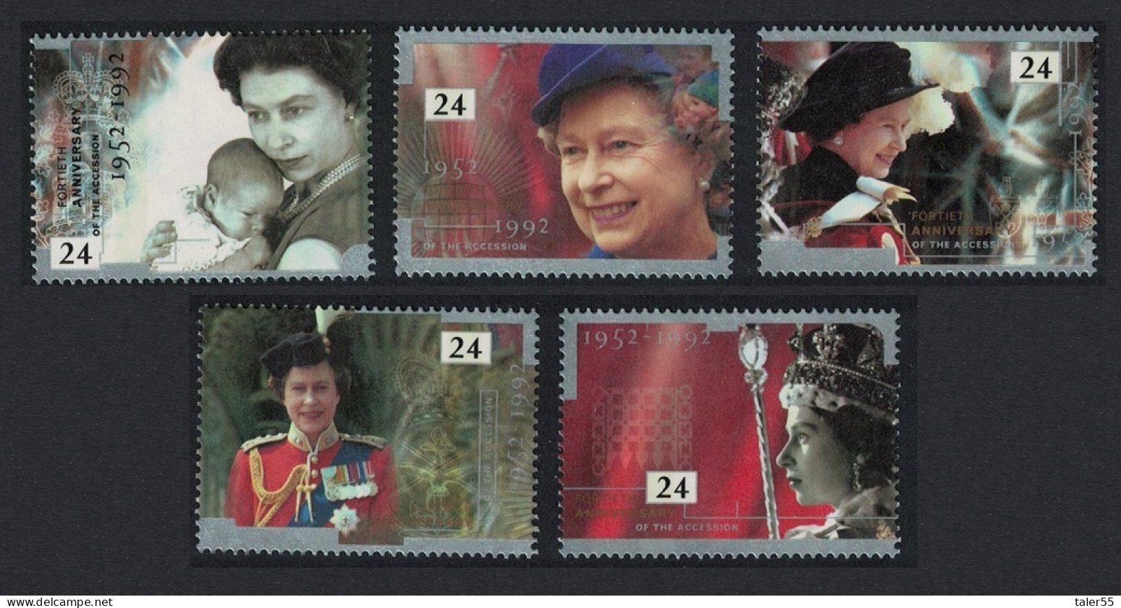 Great Britain 40th Anniversary Of Accession 5v 1992 MNH SG#1602-1606 - Unused Stamps