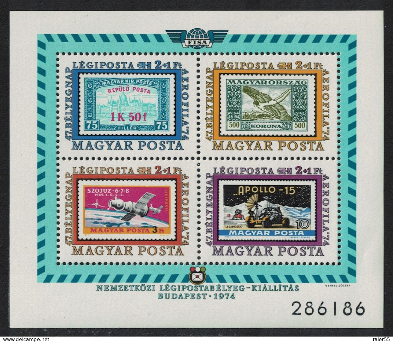 Hungary Icarus Space Aerofila Exhibition Budapest MS 1974 MNH SG#MS2917 - Ungebraucht