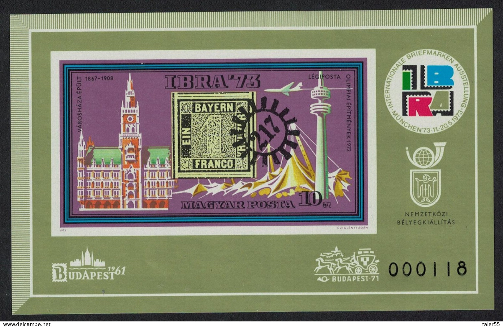 Hungary 'IBRA 73' And 'POLSKA 73' Stamp Exhibitions MS IMPERF Def 1973 SG#MS2808 MI#Block 97B - Usado