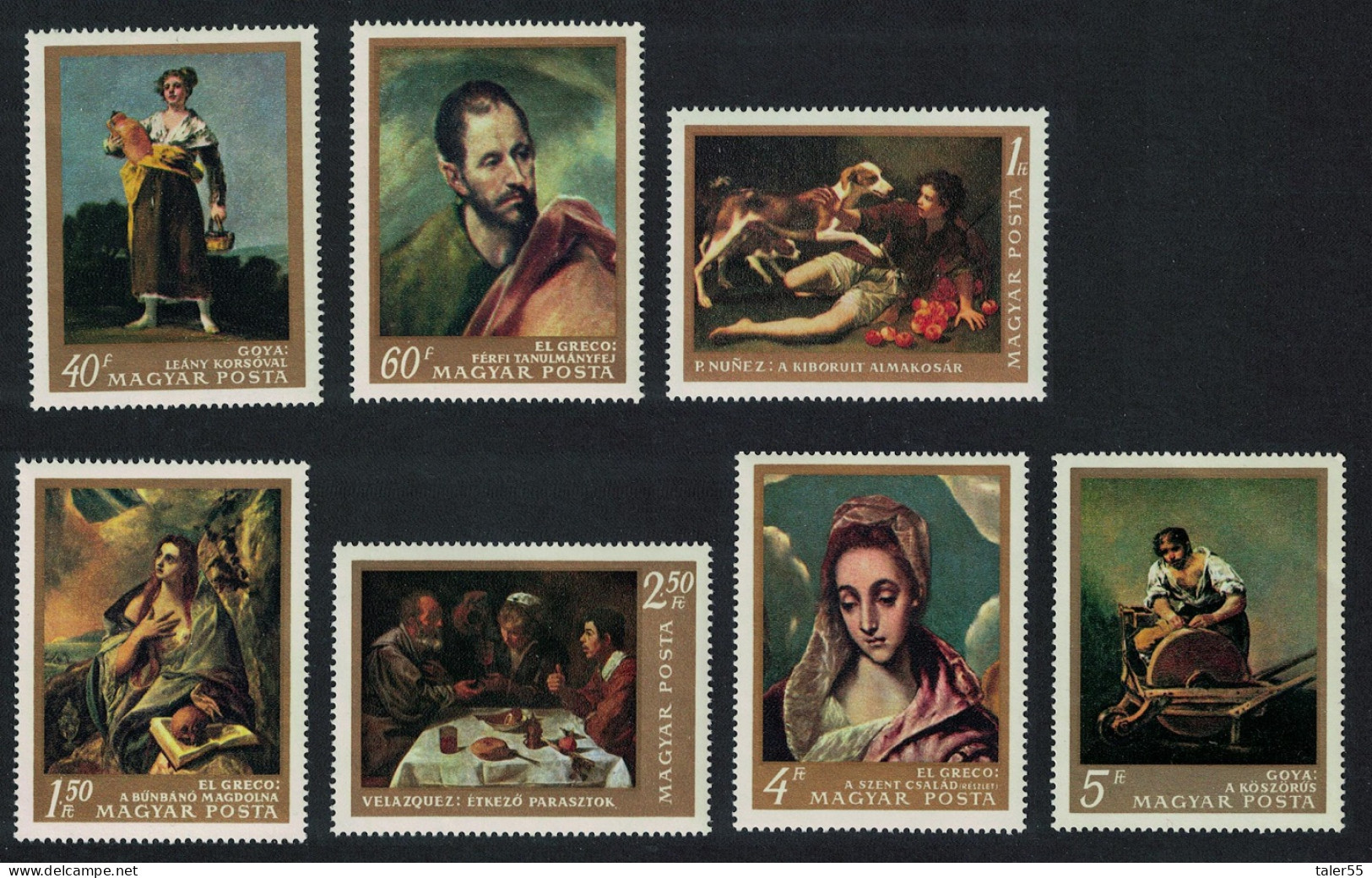 Hungary Paintings In National Gallery Budapest 4th Series Def 1968 SG#2357-2363 - Used Stamps