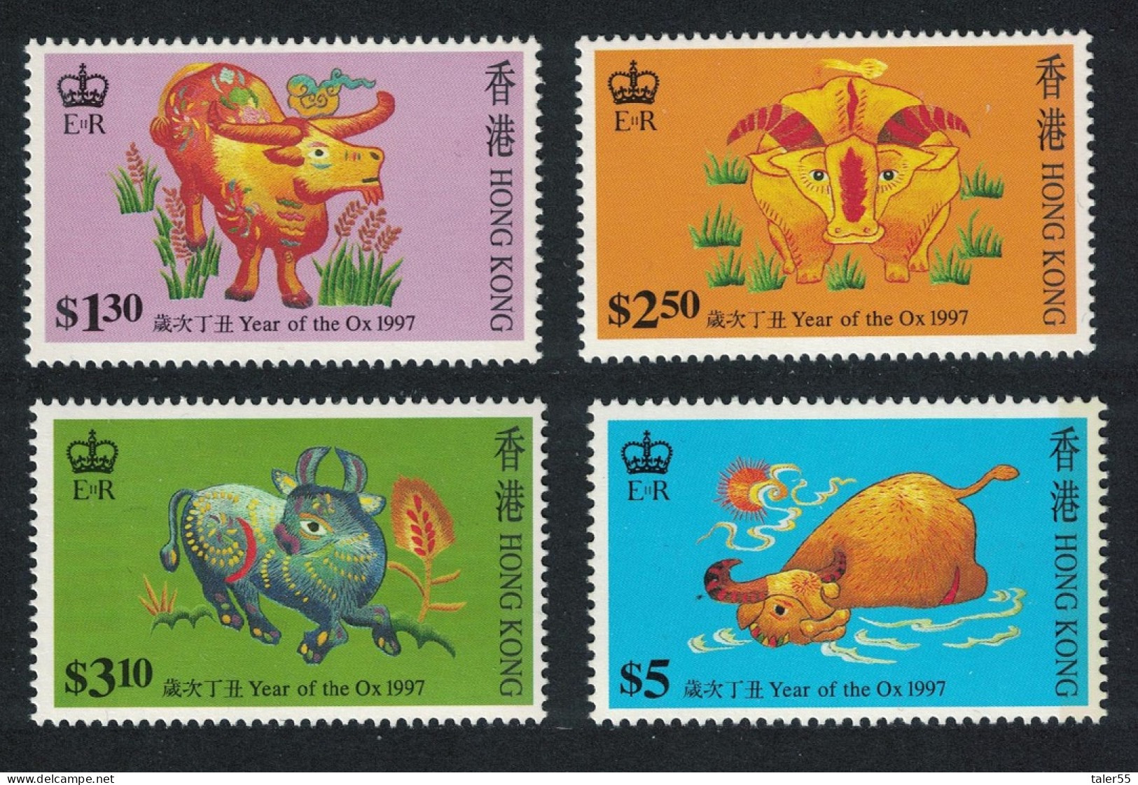 Hong Kong Chinese New Year Of The Ox 4v 1997 MNH SG#874-877 MI#785C-788C Sc#780-83 - Neufs