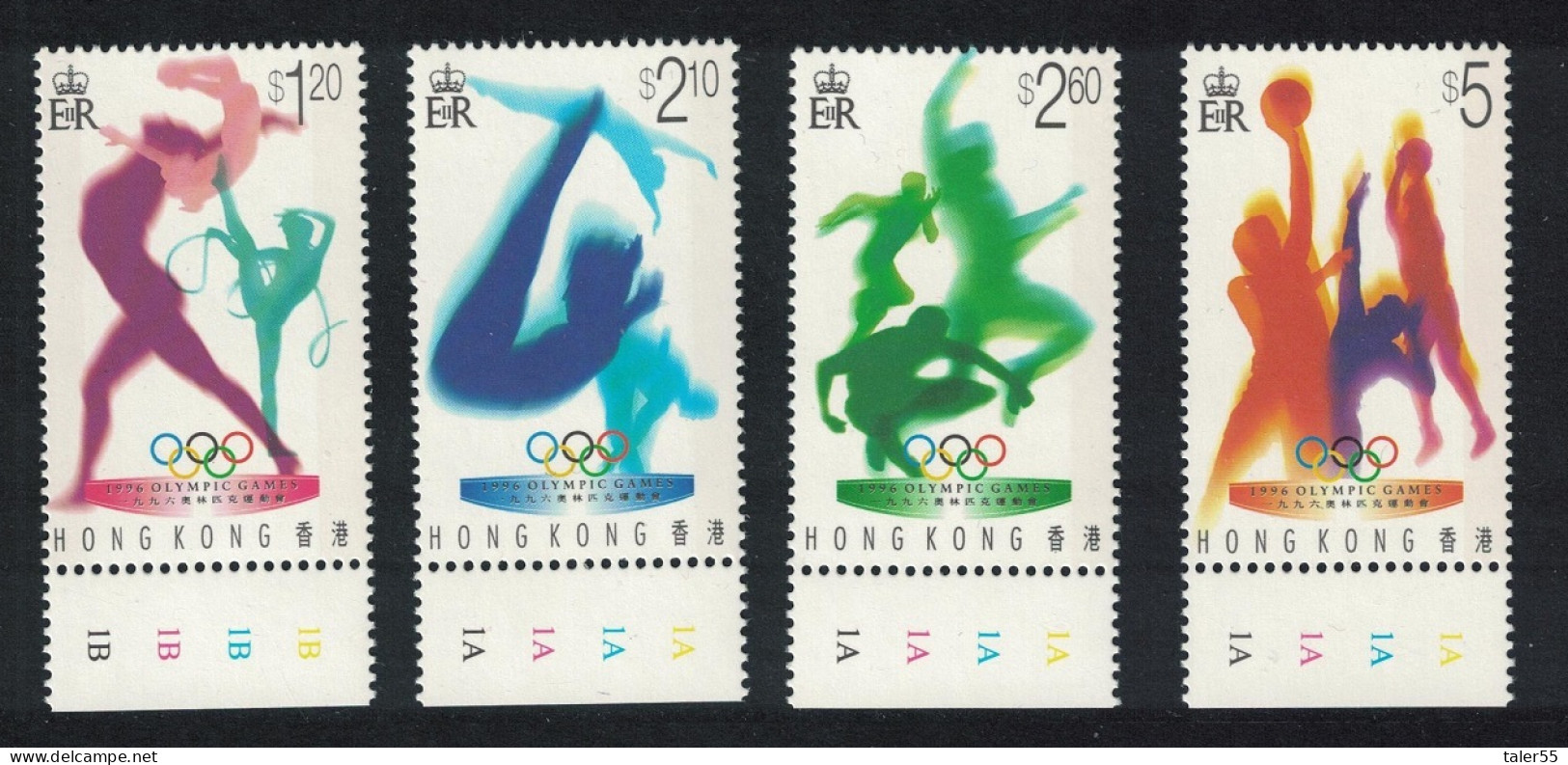 Hong Kong Basketball Gymnastics Olympic Games Atlanta 4v Margins 1996 MNH SG#822-825 MI#762A-65A Sc#739-42 - Unused Stamps