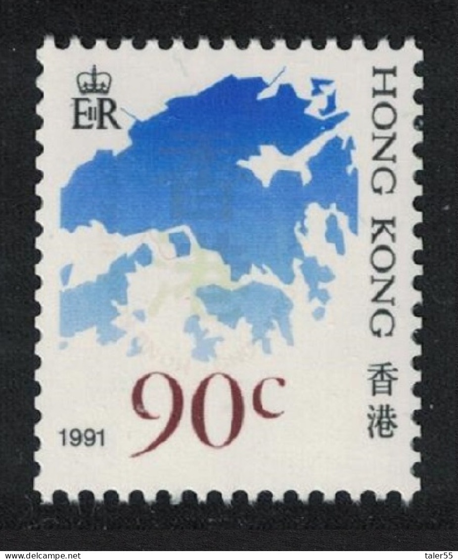 Hong Kong Coil Stamps 90c Imprint '1991' MNH SG#554d MI#642 - Ongebruikt