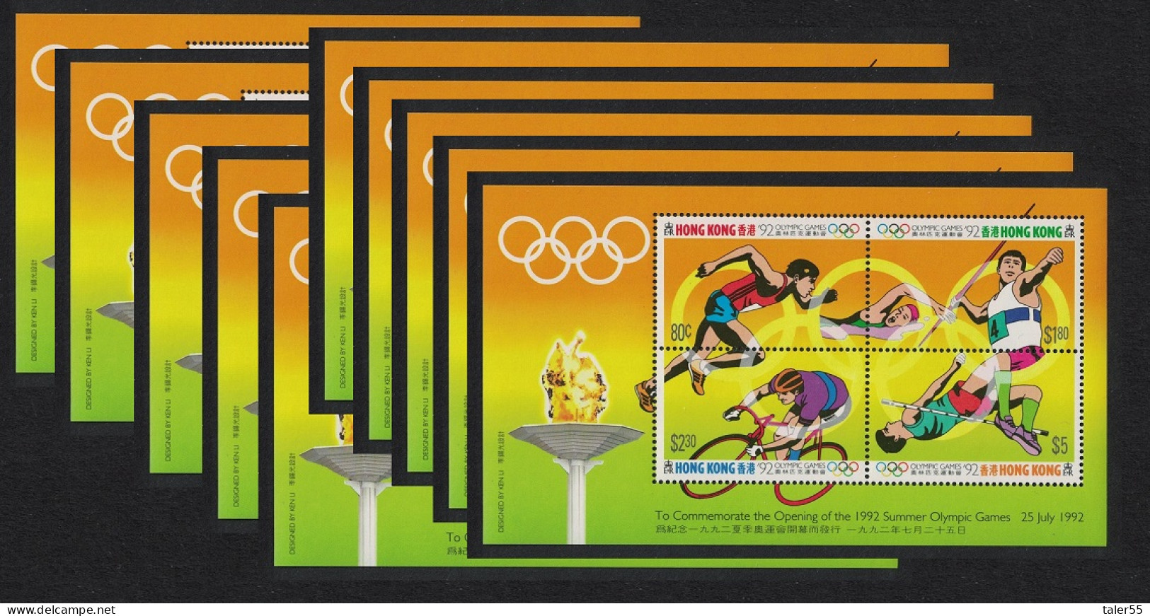 Hong Kong Olympic Games Barcelona MS 10 Pcs 1992 MNH SG#MS722 MI#Block 23 Sc#628e - Ungebraucht