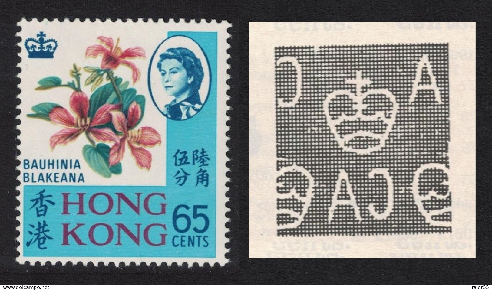 Hong Kong Flower 'Bauhinia Blakeana' Ordinary Paper RAR 1968 MNH SG#253ab - Ongebruikt