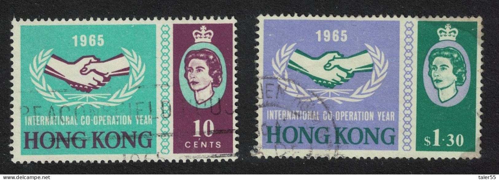 Hong Kong International Co-operation Year 2v 1965 Canc SG#216-217 - Usati