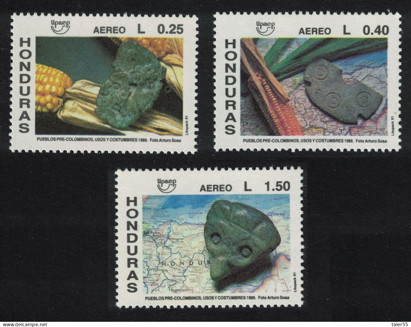 Honduras Archaeology Pre-Columbian Civilisations UPAEP 3v 1991 MNH SG#1149-1151 MI#1119-1121 - Honduras