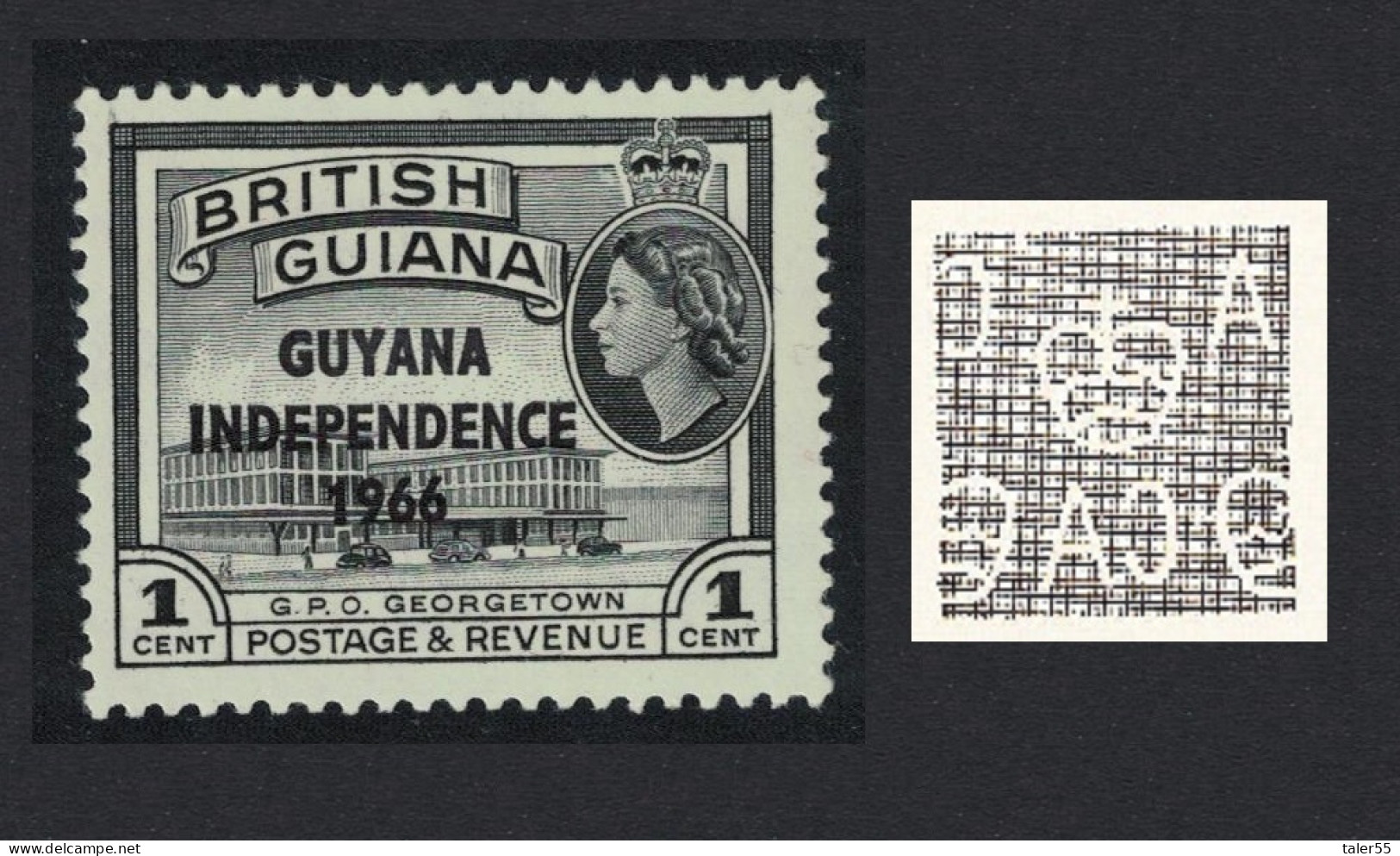 Guyana 'Independence' Overprint 1c Watermark Ww12 Upright 1967 MNH SG#385 - Guyane (1966-...)