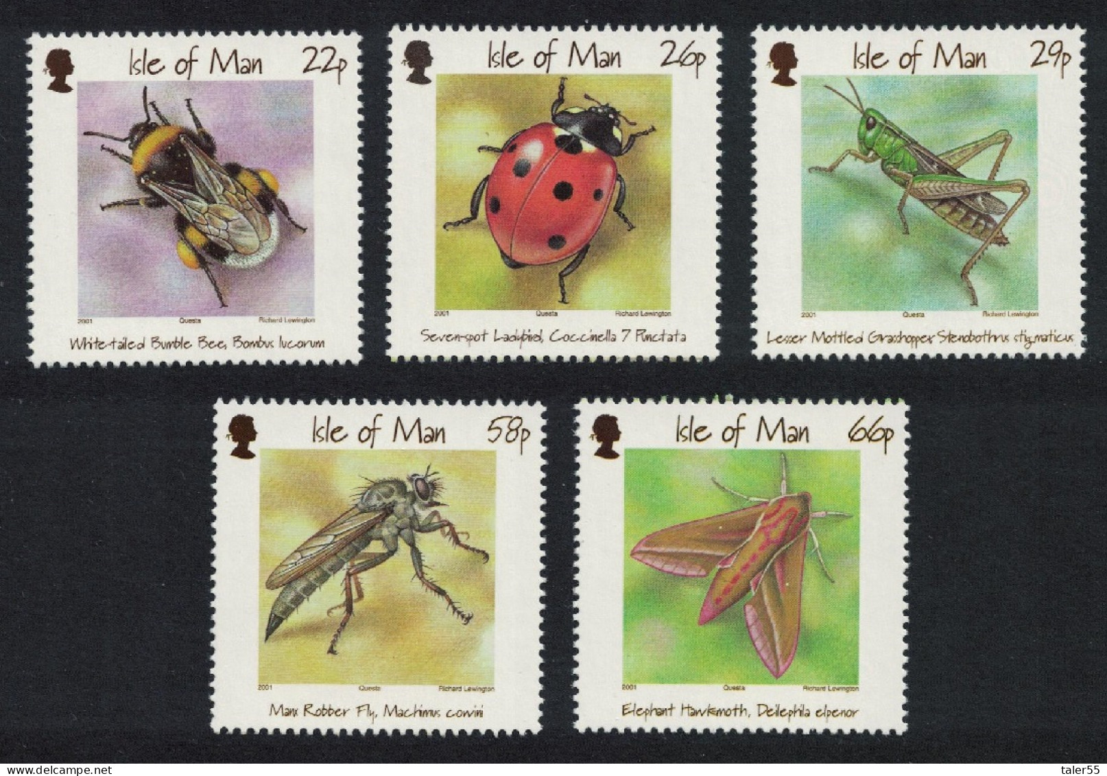 Isle Of Man Insects 5v 2001 MNH SG#924-928 - Isla De Man