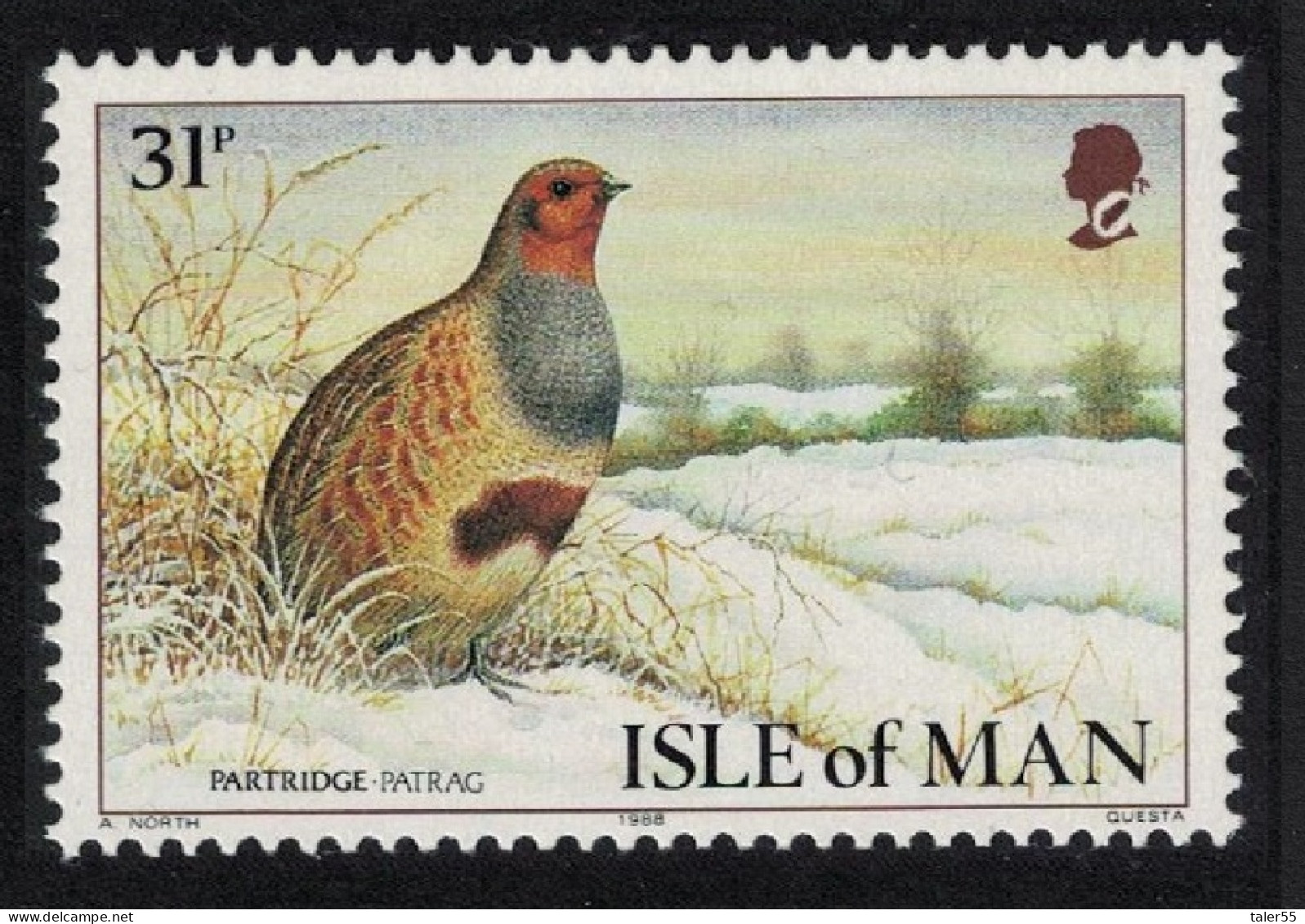 Isle Of Man Grey Partridge Bird 31p 1988 MNH SG#398 - Isla De Man