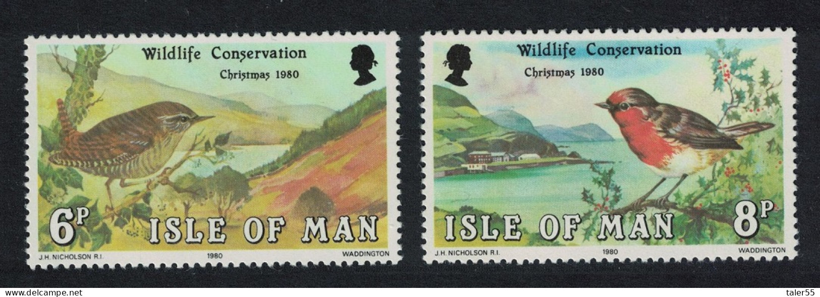 Isle Of Man Wren Robin Birds Christmas Wildlife Conservation Year 2v 1980 MNH SG#181-182 MI#178-179 Sc#182-183 - Isla De Man