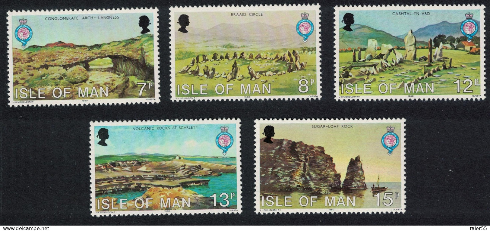 Isle Of Man Royal Geographical Society 5v 1980 MNH SG#165-169 Sc#163-167 - Isla De Man