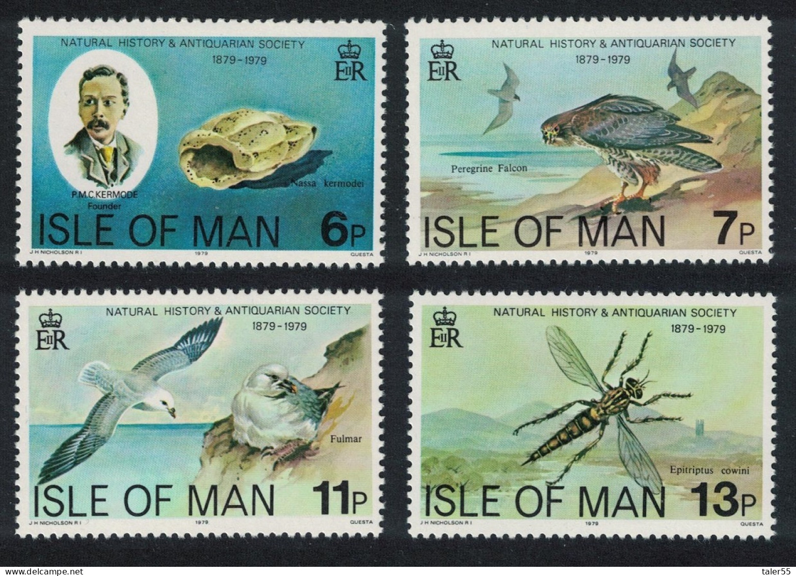 Isle Of Man Falcon Fulmar Birds Natural History Society 1979 MNH SG#144-147 - Isola Di Man