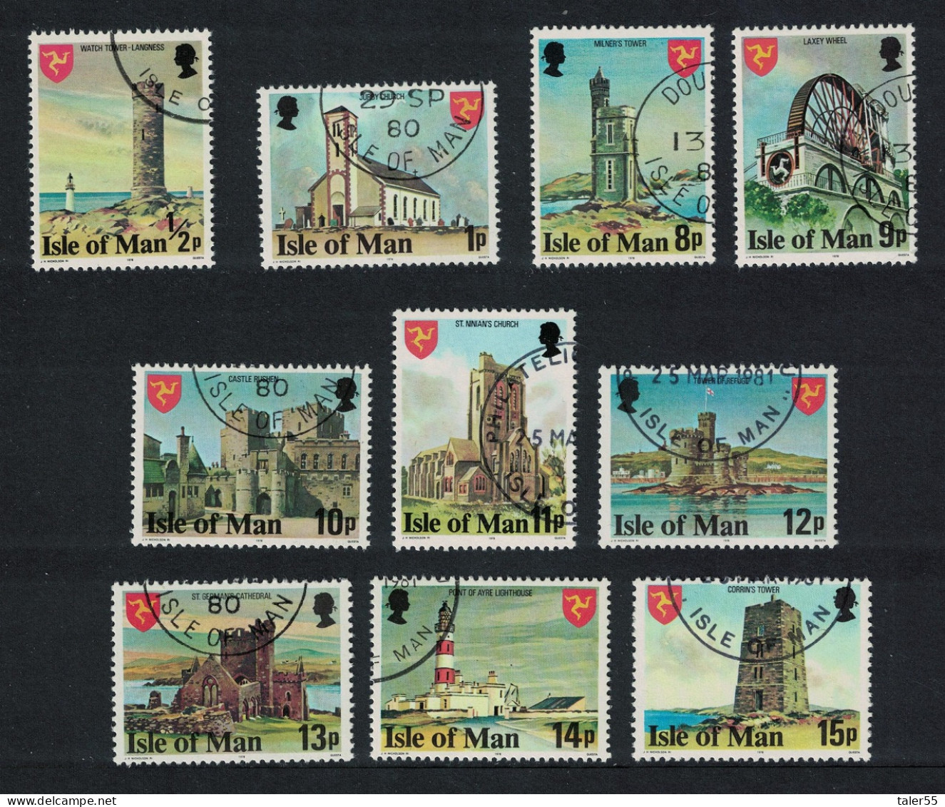 Isle Of Man Lighthouses 10v 1978 CTO SG#111=122 - Isola Di Man