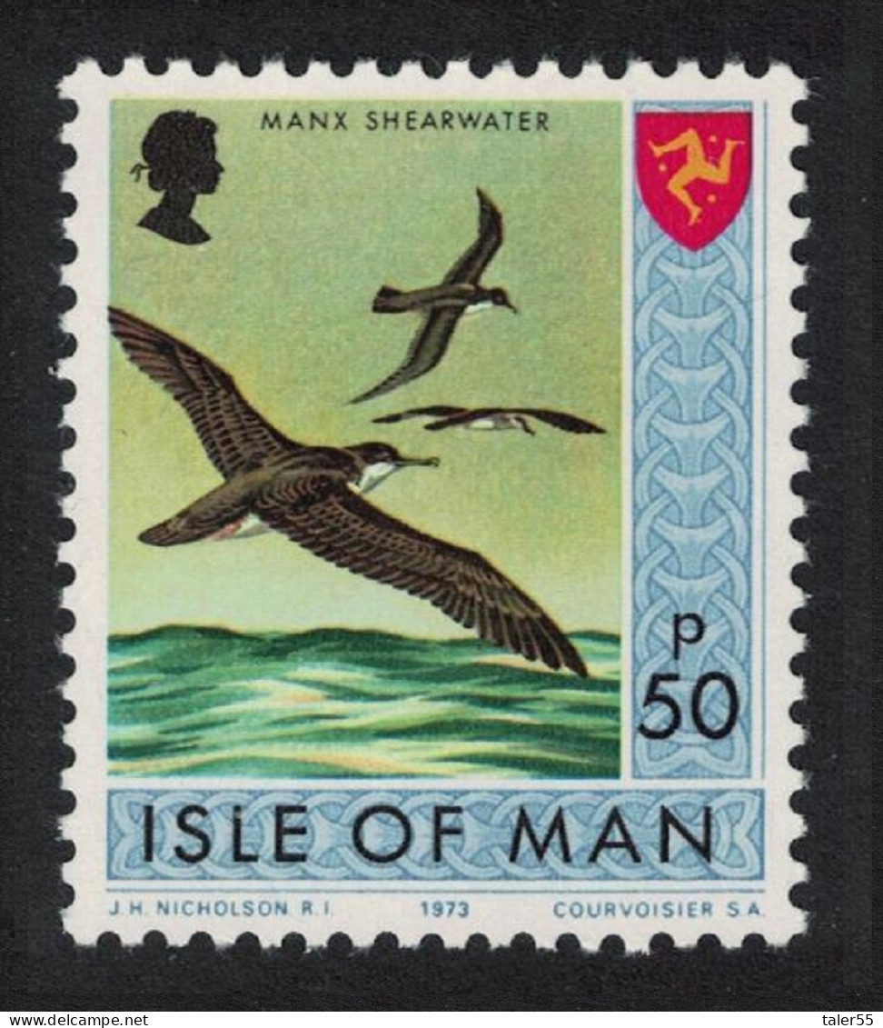 Isle Of Man Manx Shearwater Bird 50p 1973 MNH SG#32 - Isola Di Man