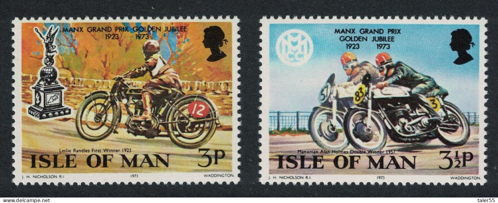 Isle Of Man Motorcycles Golden Jubilee Of Manx Grand Prix 2v 1973 MNH SG#39-40 - Isola Di Man