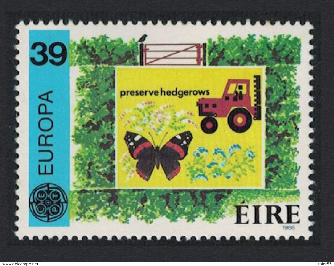 Ireland Butterfly Tractor Europa Protection Of The Environment 2v 1986 MNH SG#636 - Unused Stamps