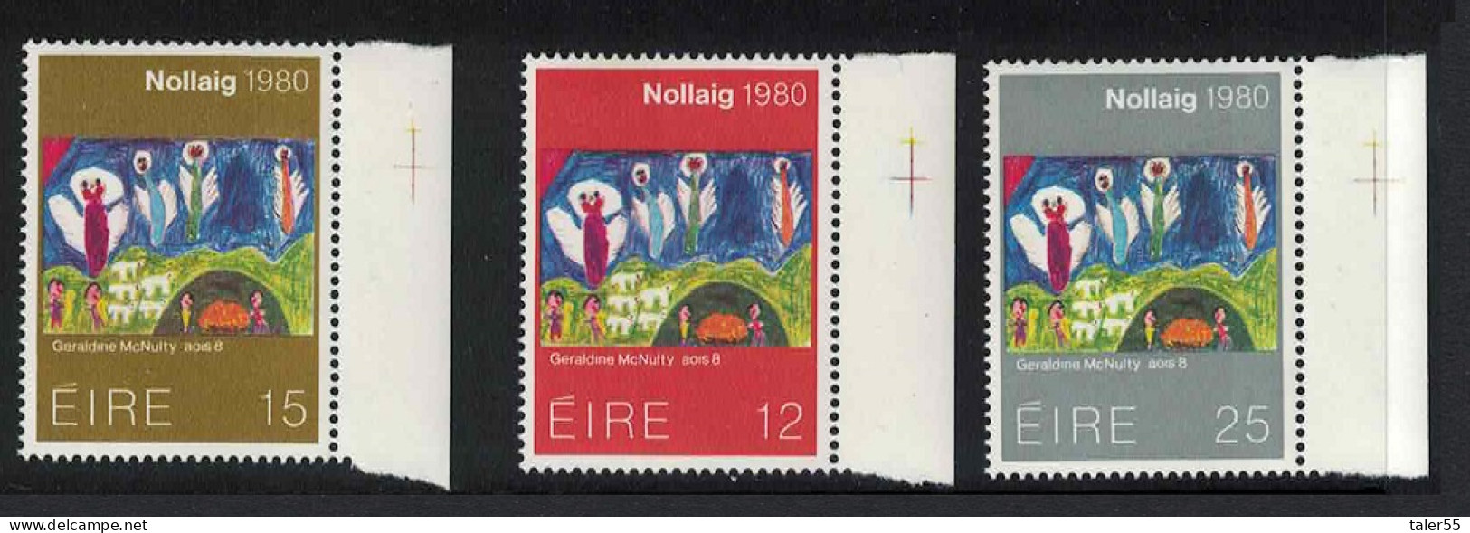 Ireland Christmas 3v Right Margins 1980 MNH SG#471-473 - Ungebraucht
